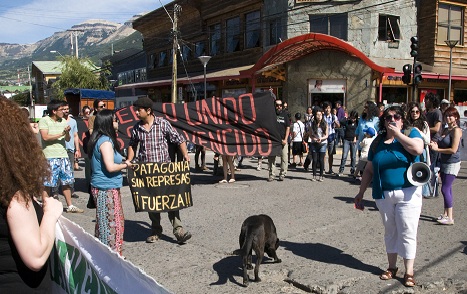 Protest in Coyhaique, Chile.