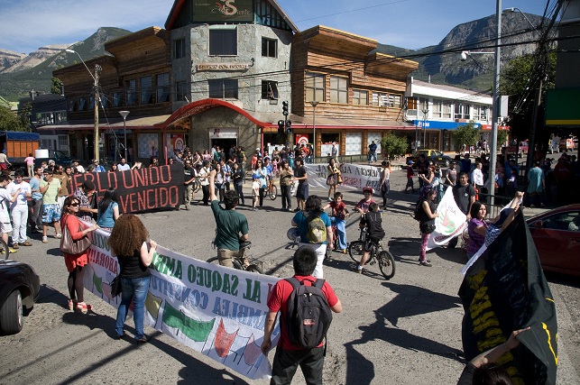 Protest in Coyhaique, Chile.