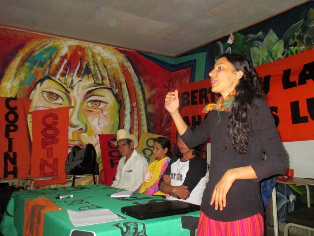 At a March 3 forum in La Esperanza, Berta Cáceres' daughter Bertita Zúñiga Cáceres spoke of growing up alongside COPINH.