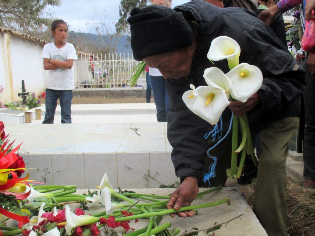 COPINH members and supporters gathered at Berta Cáceres' grave on March 3, 2017.